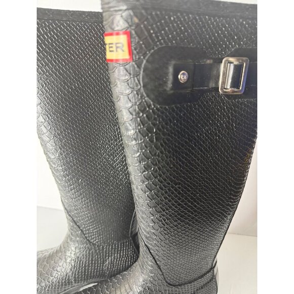 NEW Hunter Hunter Carnaby Boa Snake Rain Boots Black EU 35 36 US 5 UK 3 - Picture 10 of 12